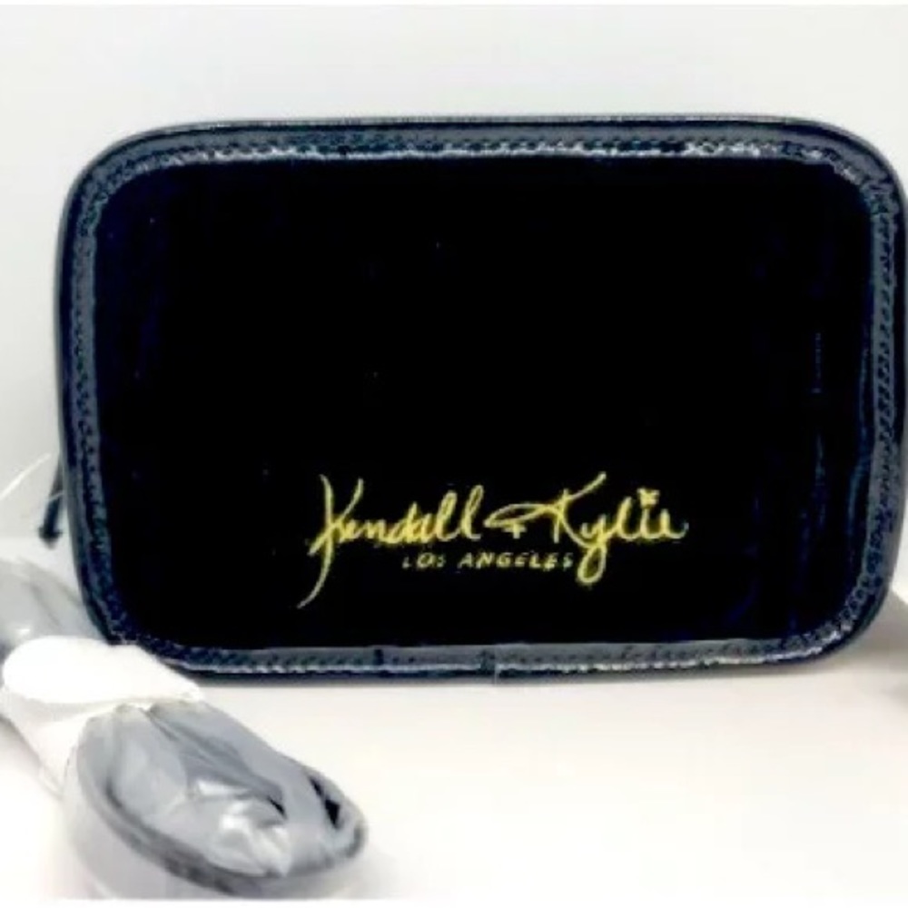 Kendall & Kylie Black Faux Velvet Crossbody Bag with Removable Strap
